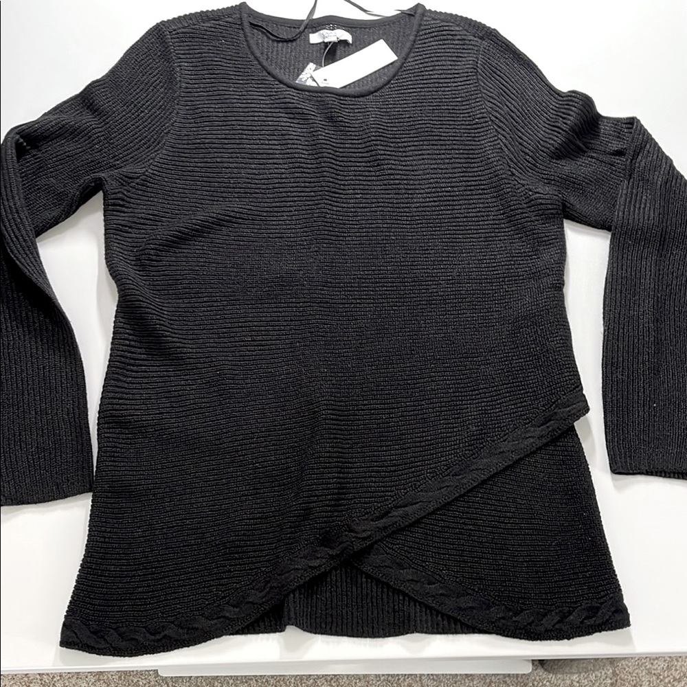 Croft & Barrow Black Ribbed Knit Sweater Medium